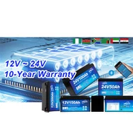 Pacco batteria Lifepo4 da 25,6 V 50 Ah